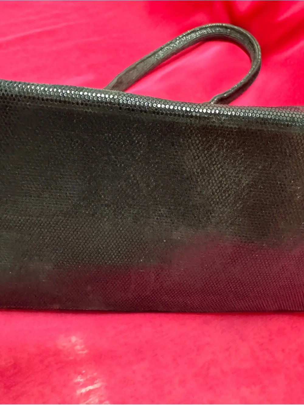 Black Evening Clutch with Decorative Silver Frame